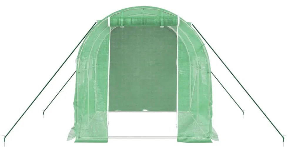 zöld acélvázas melegház 4 m² 2 x 2 x 2 m