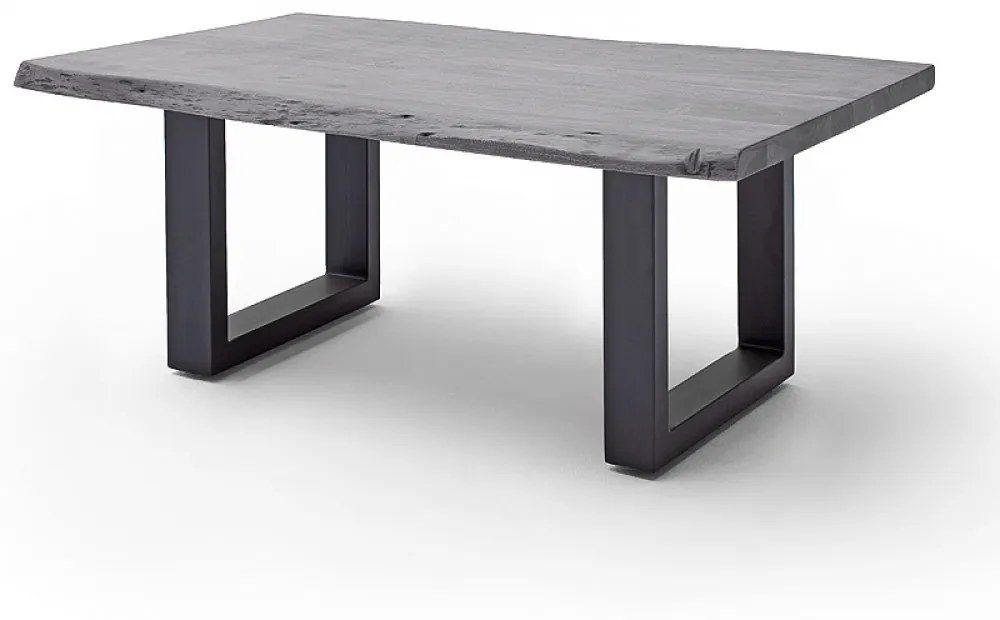CARTAGENA dohányzó asztal akácfa 110x70cm - U alakú antikolt lábbal - Szürke
