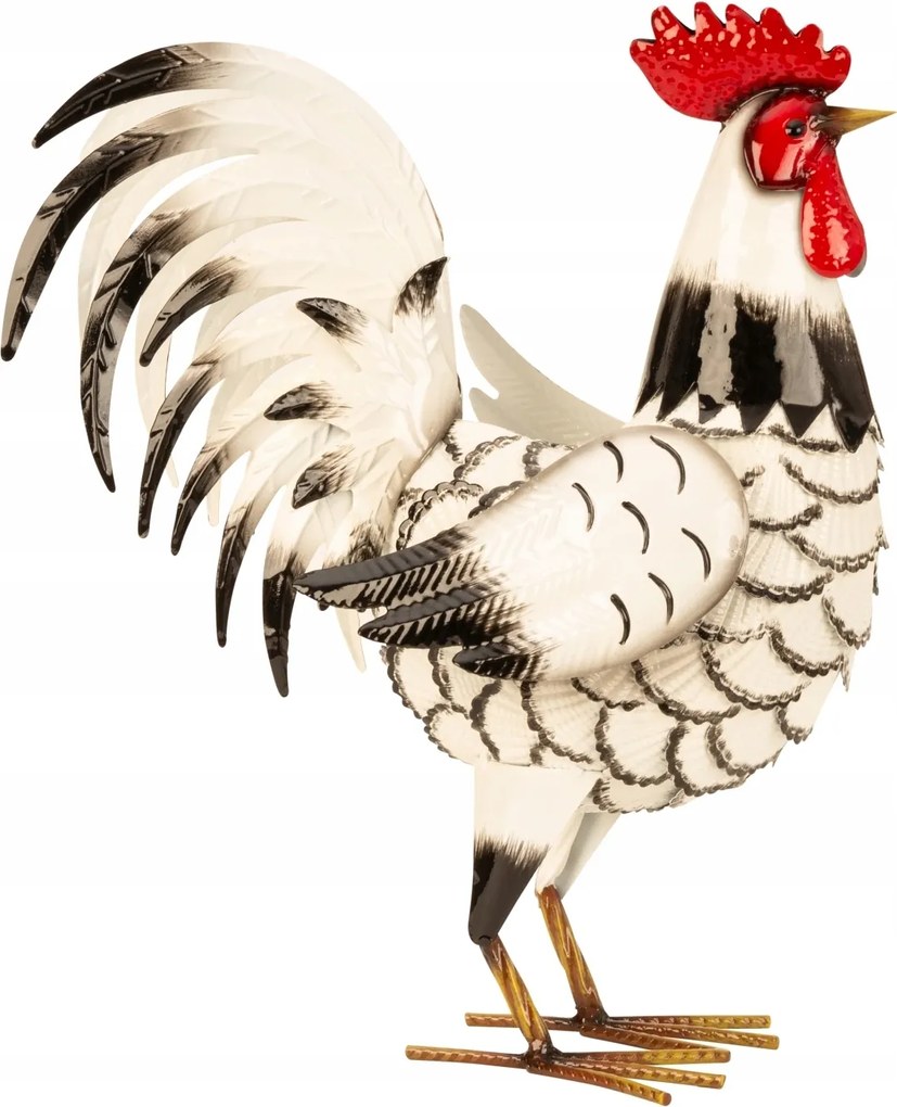 Kakas Fehér Otthoni Kerti Dekoráció Fém 41cm