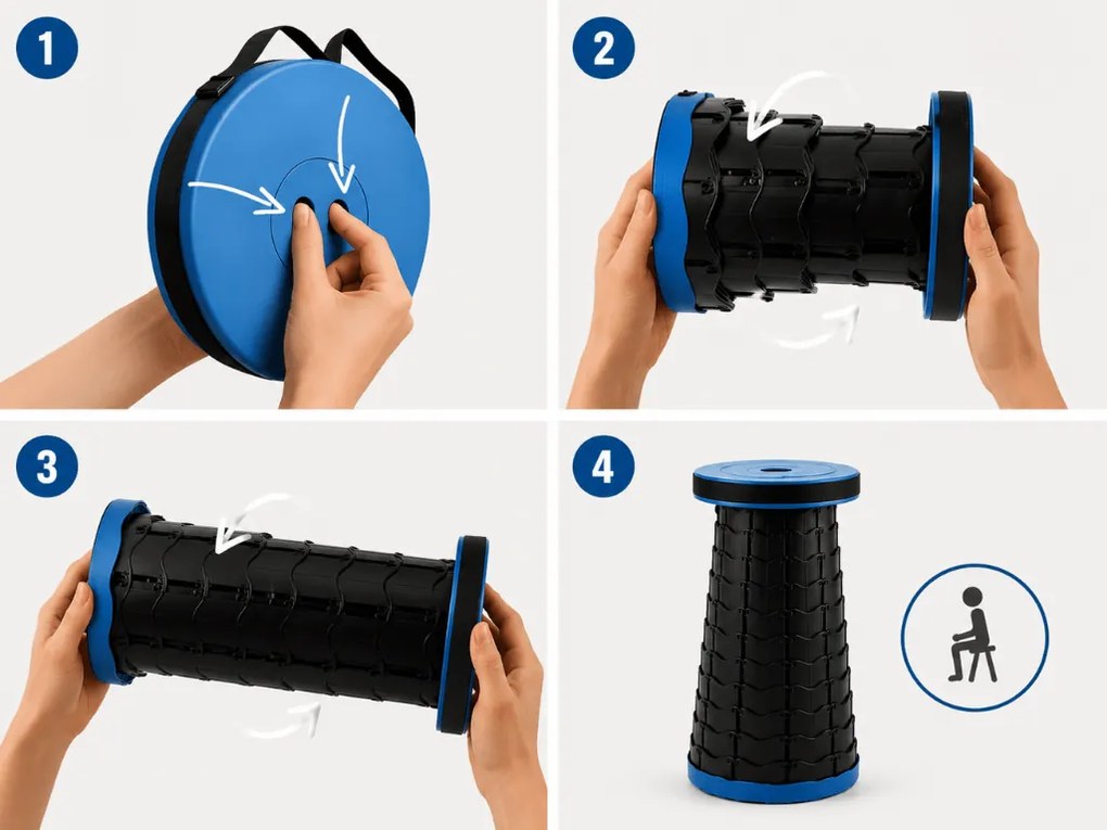 Kemping szék CAMPIO teleszkópos 45 cm, piros