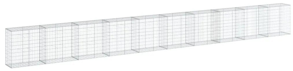 horganyzott vas gabion kosár fedéllel 1000 x 50 x 100 cm