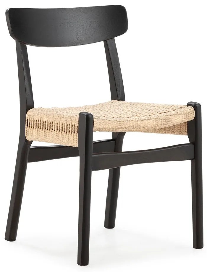 Fekete kaucsukfa étkezőszék szett 2 db-os Biel – MOME