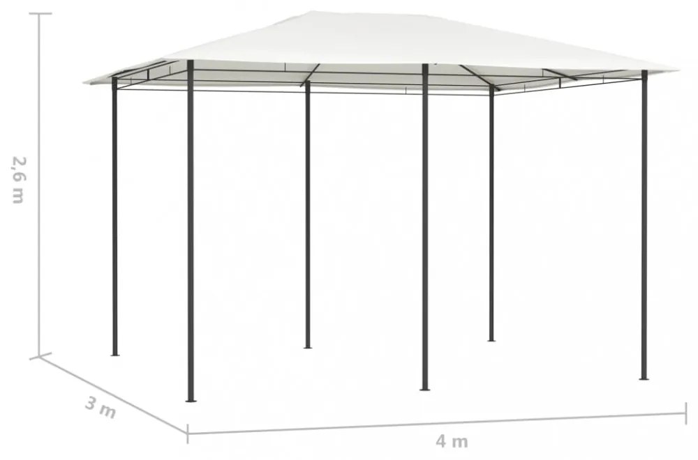 krémszínű pavilon 3 x 4 x 2,6 m 160 g/m²