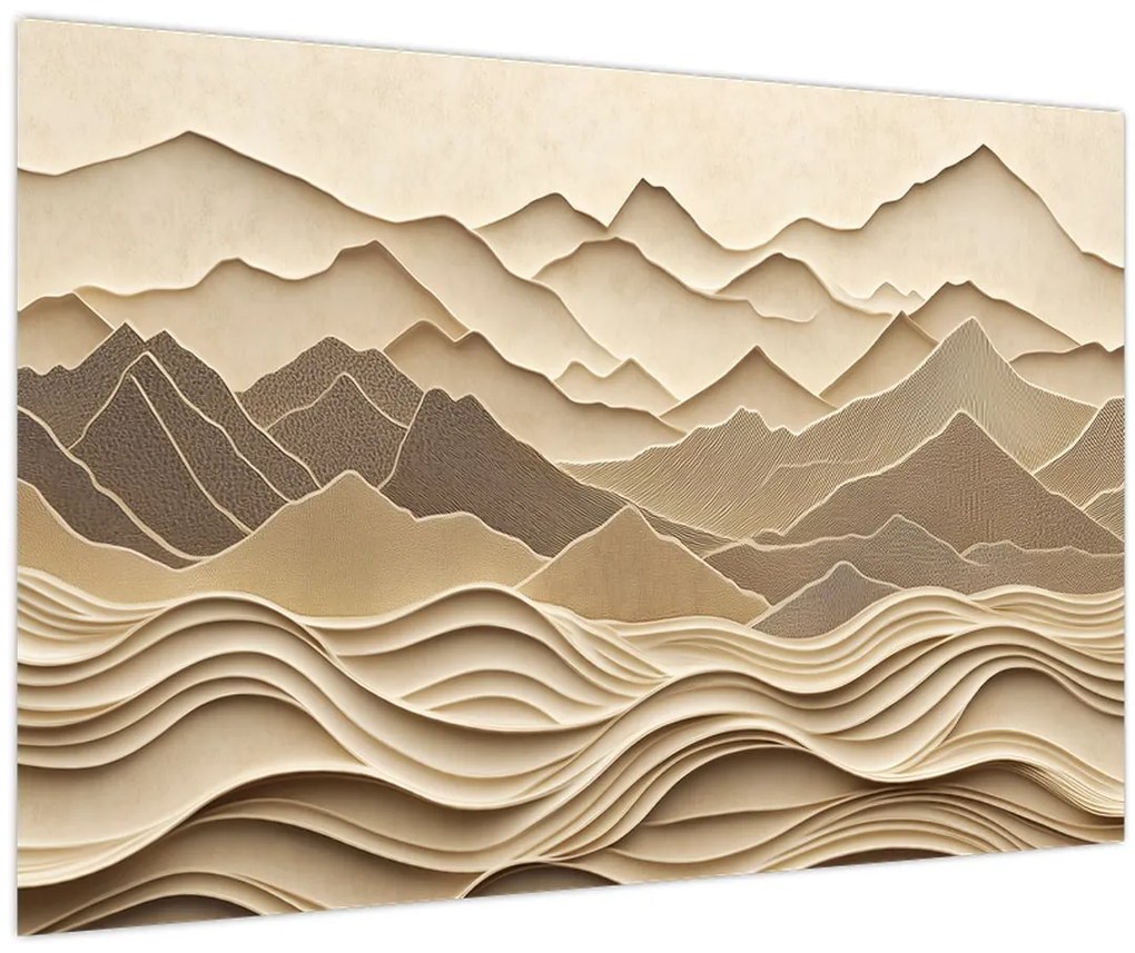Kép - 3D hegyvonalak (90x60 cm)