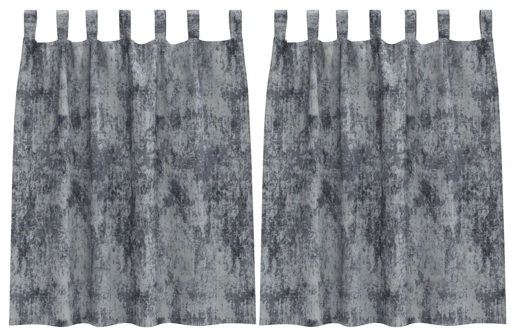 Vellúr Függöny 2 db Gombfüllel Ezüst Szürke 140x140 cm