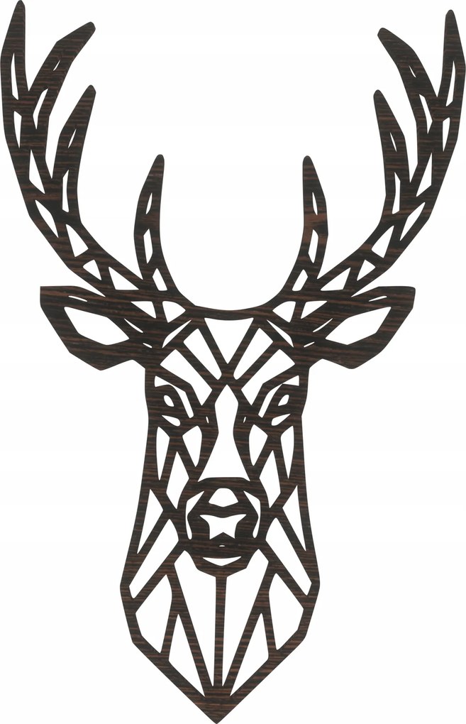 Fali dekoráció áttört kép Szarvas 3D fali dekoráció 46cm színes Wenge