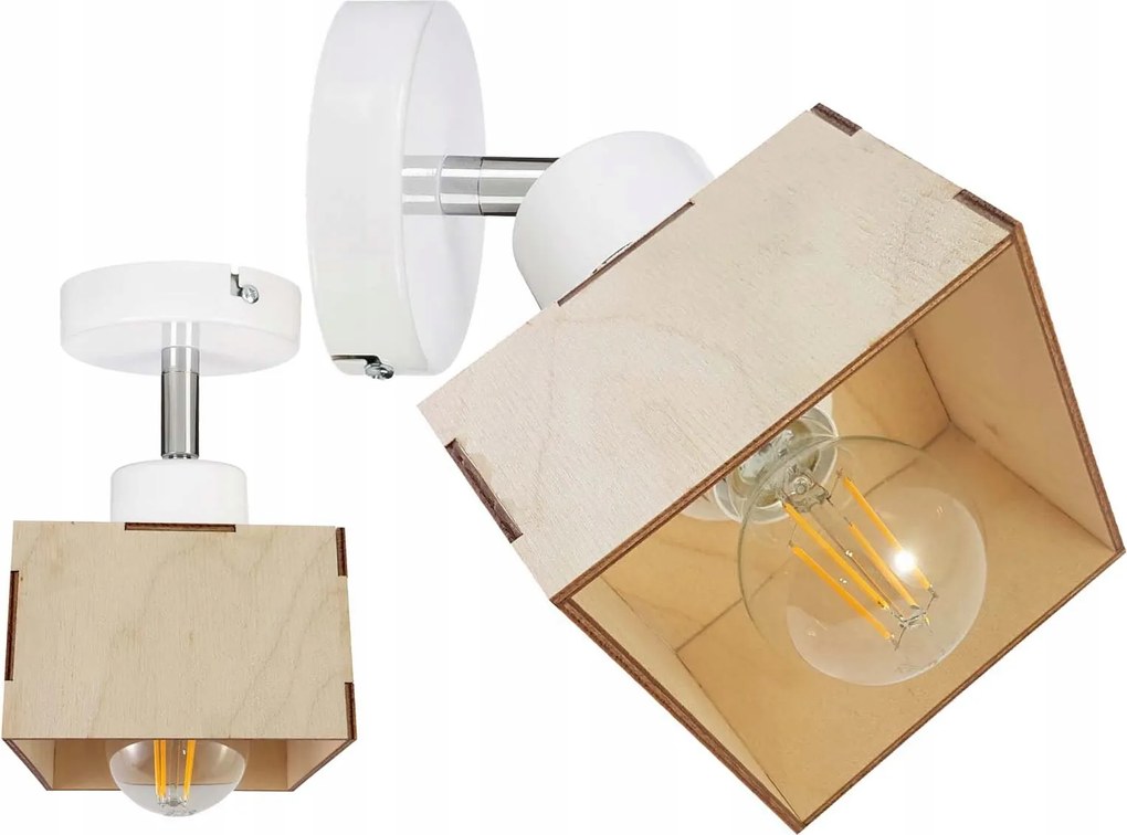 Lámpa Fali Lámpa mozgatható loft fa bögre 1