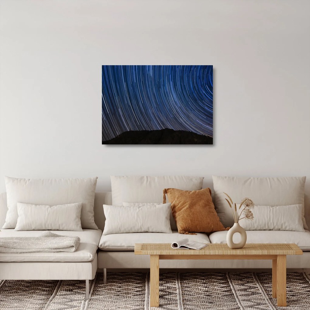 Éjszakai csillagok és az ég képe (üvegen) (70x50 cm)