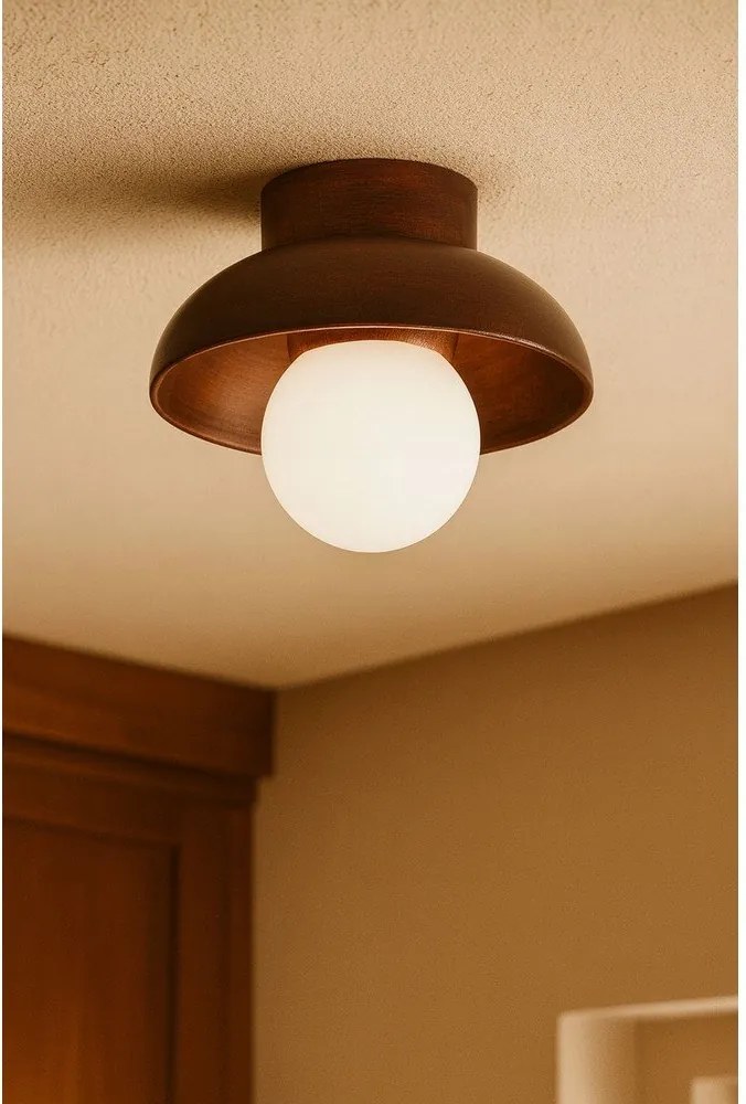 Barna mennyezeti lámpa üveg búrával ø 24 cm Elsa – Opviq lights