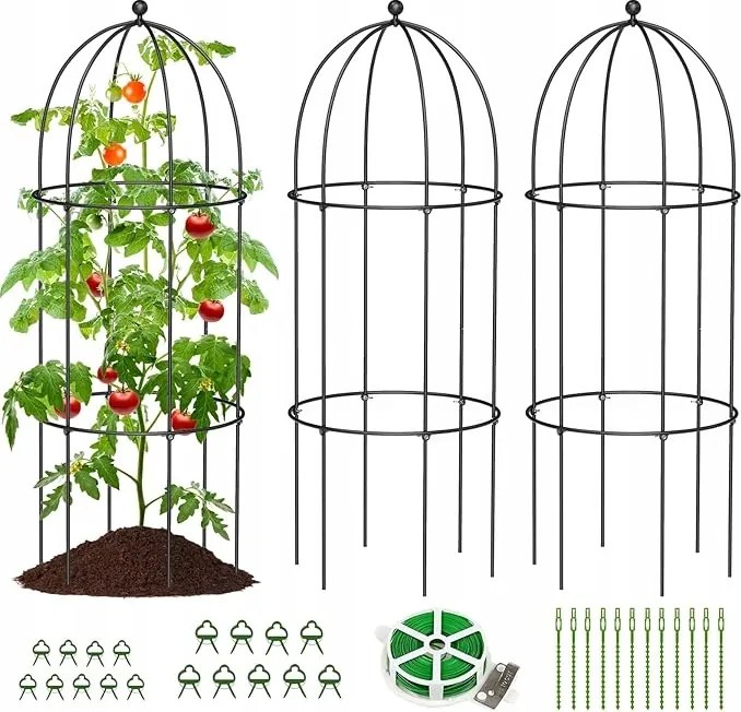 Növényrács fém rácsos ketrec 80 x 40 cm 3 db-os szett
