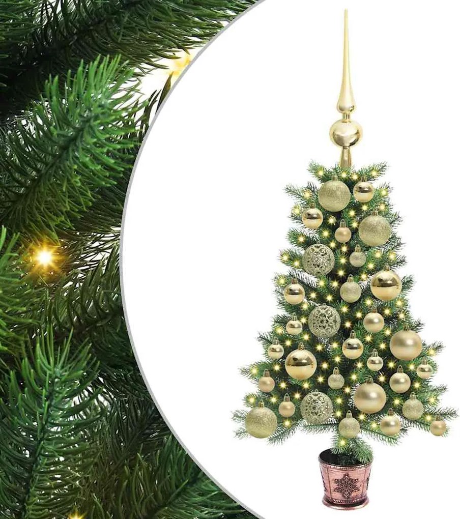 vidaXL Karácsonyfa 150 LED-del állvánnyal Zöld 65 cm PE