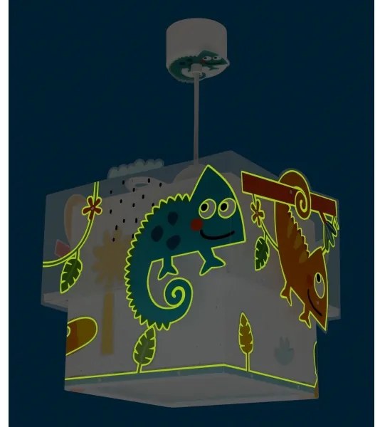 Dalber 63312 - Gyerek csillár HAPPY JUNGLE 1xE27/15W/230V