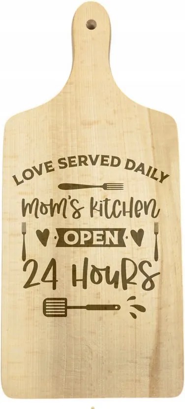 Vágódeszka Fa Dekoráció Ajándék Anya Konyha Nyitott 24/7