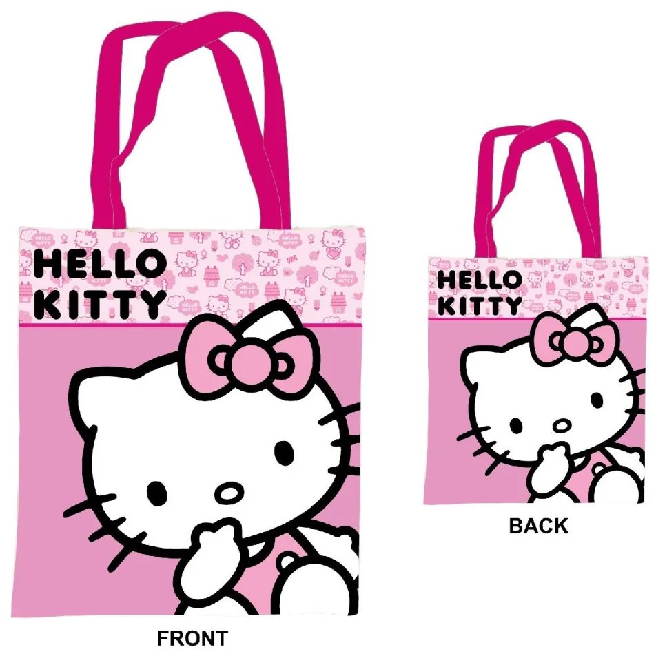 Hello Kitty Pink vászontáska, bevásárlótáska 44 cm