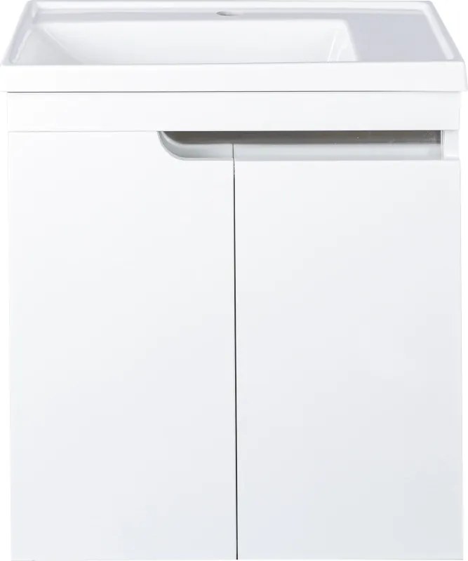 Piramida EURIDIKA 60 LH fali fürdőszobabútor - műmárvány mosdóval - 2 ajtós - 60 x 60 x 38 cm