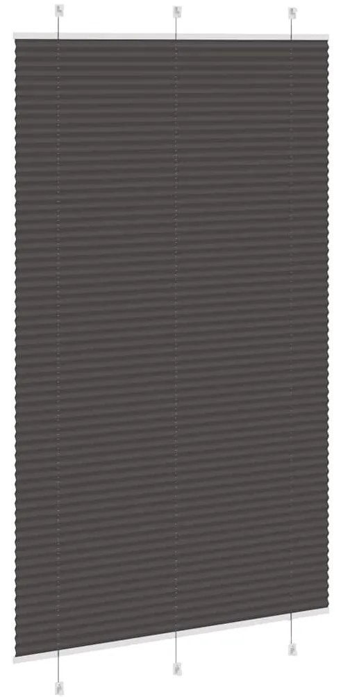 pliszírozott redőny fekete 115x200 cm szövetszélesség 114,4 cm