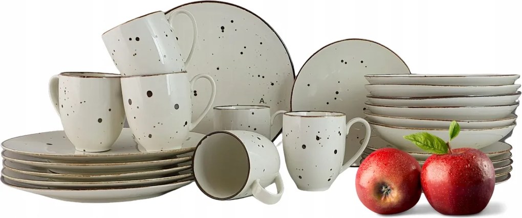 Cottage Cream kpl. tányér bögrével 6 személyes 24 el.- Alumínium Bogucice