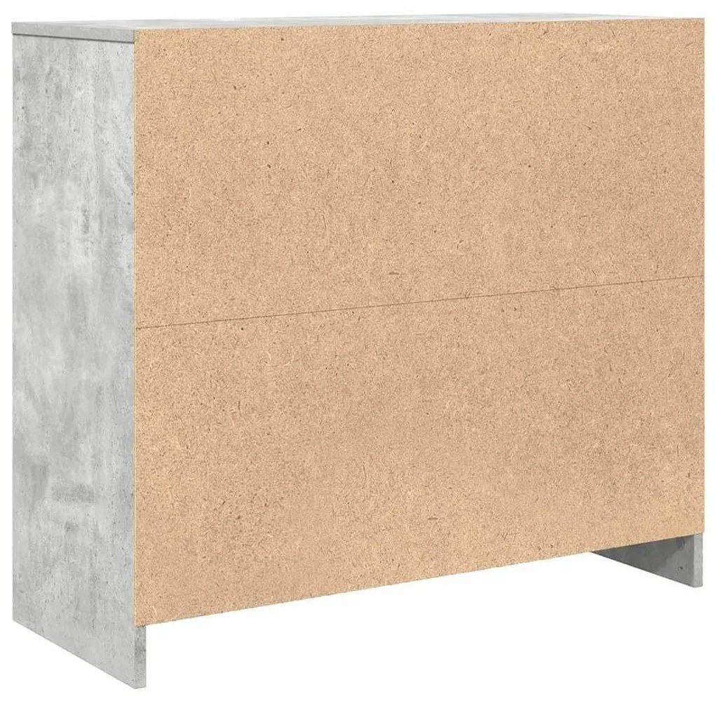 betonszürke szerelt fa tálalószekrény 85x34x76 cm
