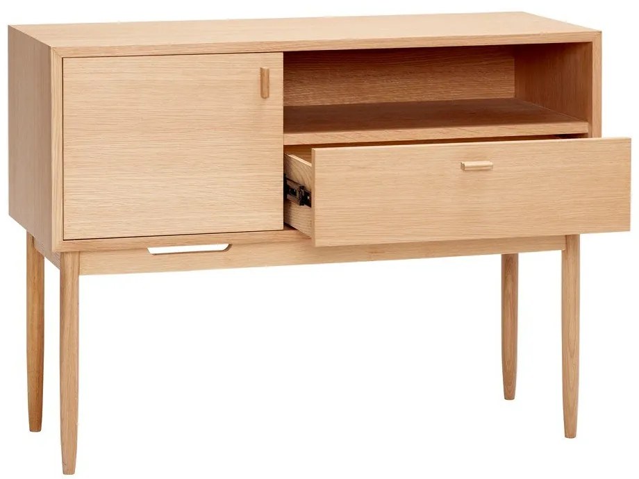 Natúr színű magas komód tölgyfa dekorral 100x75 cm Cube – Hübsch