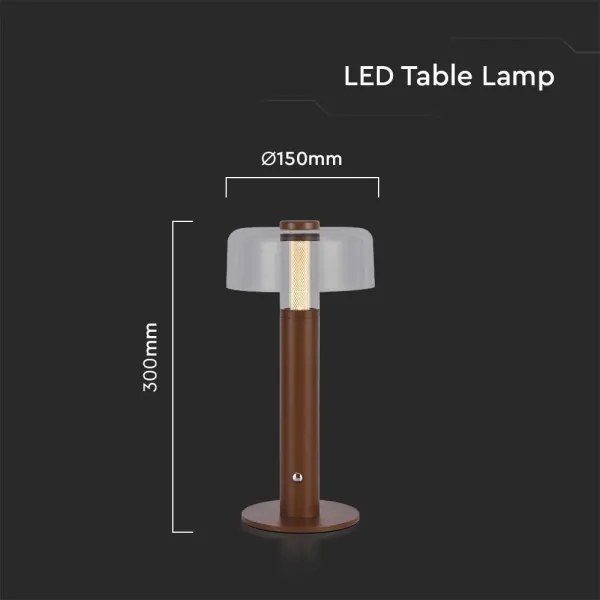 LED Dimmelhető tölthető asztali lámpa LED/1W/5V 3000K 1800 mAh barna