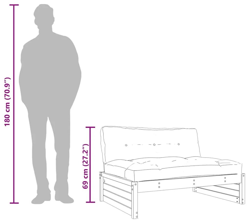 tömör fenyőfa középső kanapé 120 x 80 cm