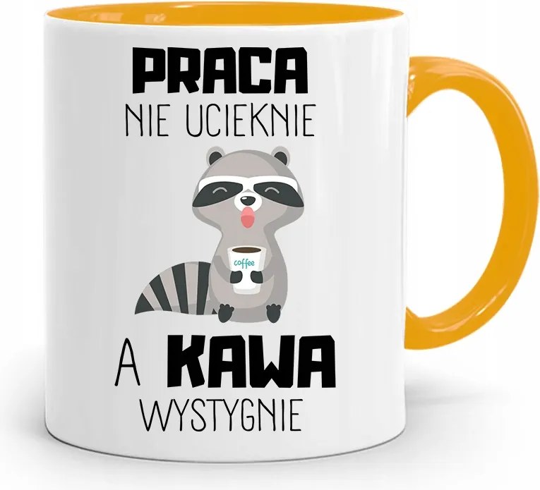 Bögre Sárga Vicces Munka Nem Szökik Meg fényképes nyomtatással