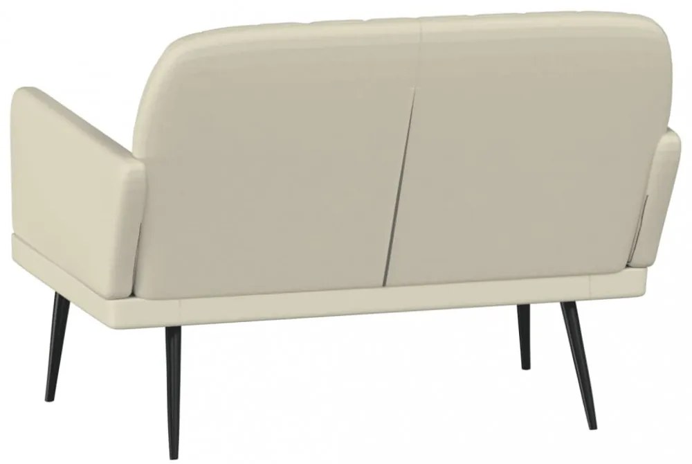 krémszínű műbőr pad 107 x 80 x 81 cm