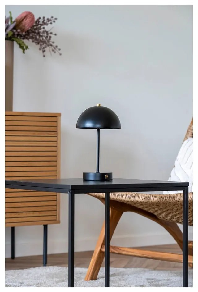 Fényes fekete LED asztali lámpa (magasság 25 cm) Holt – House Nordic
