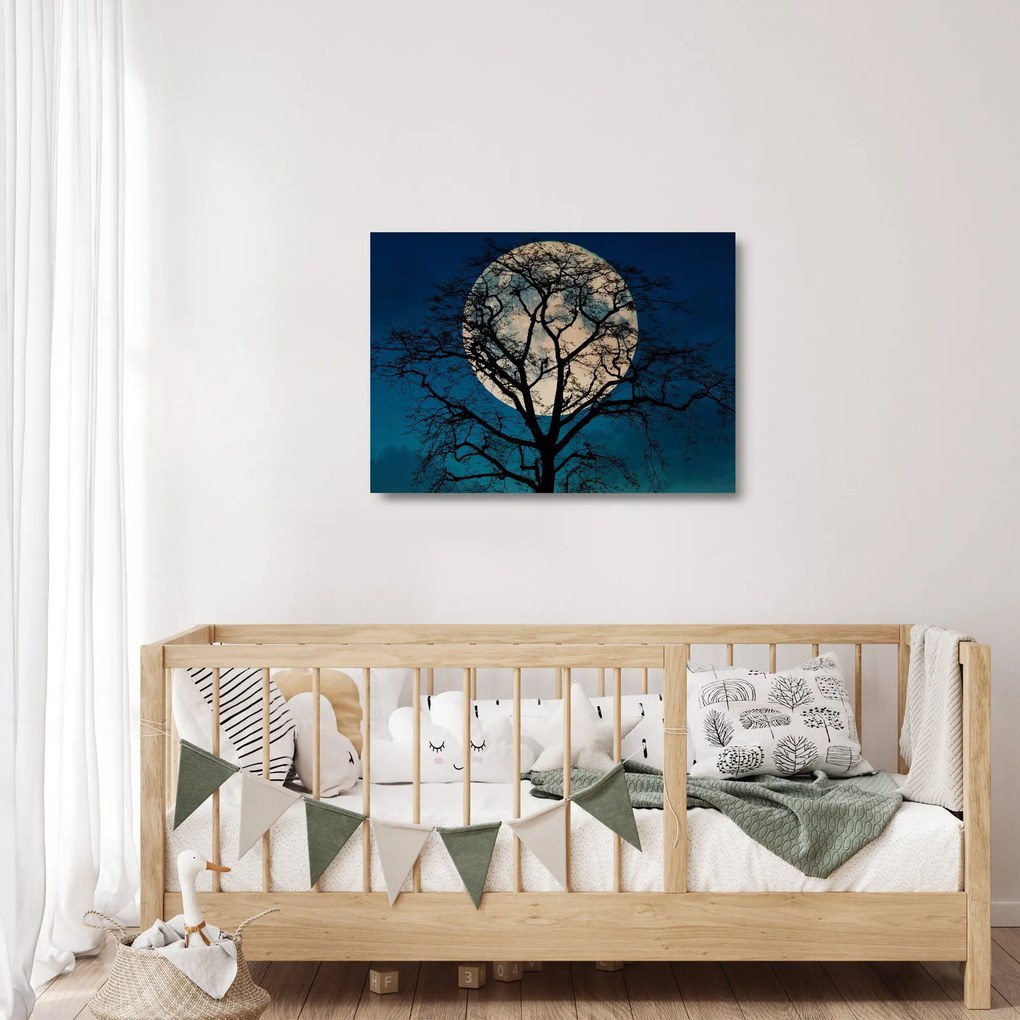 Fa képe teliholdkor (üvegen) (70x50 cm)