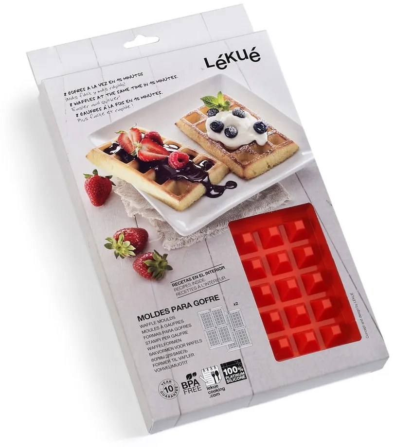 Piros szilikon gofri készítő forma - Lékué
