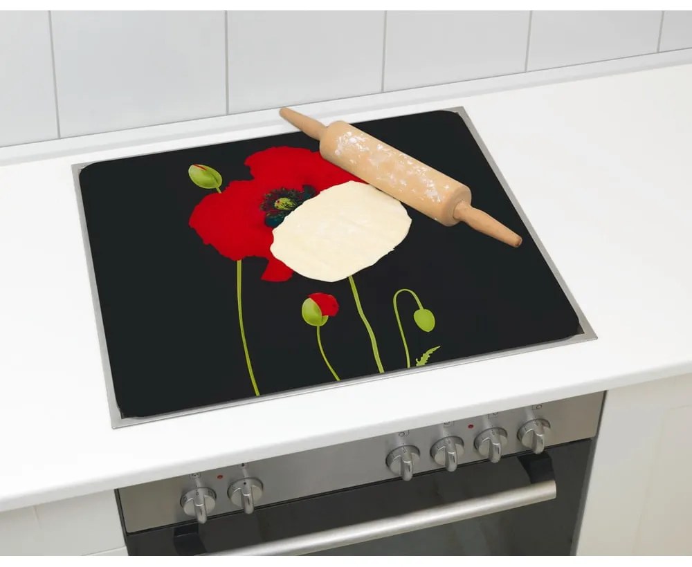 Edzett üveg falvédő tűzhelyhez 50x56 cm Poppy – Maximex