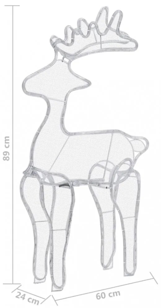 rénszarvasos karácsonyi dísz hálóval és 306 LED-del 60x24x89 cm