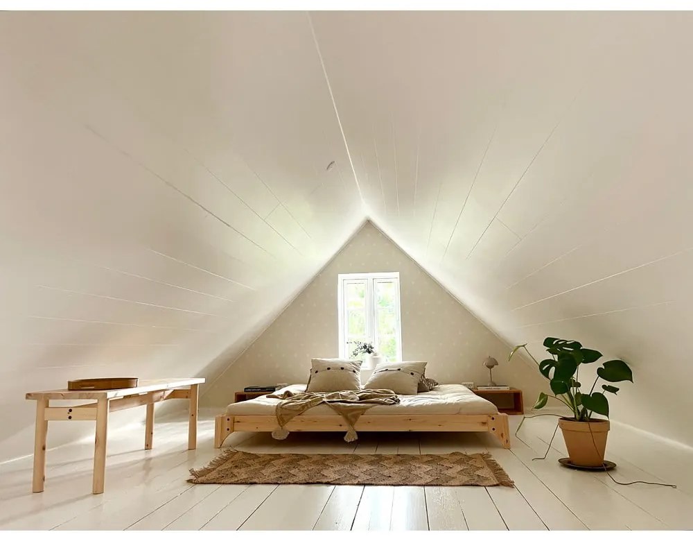 Borovi fenyő franciaágy ágyráccsal 180x200 cm Elan – Karup Design