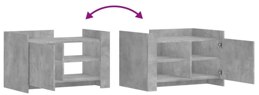 betonszürke szerelt fa dohányzóasztal 80 x 50 x 50 cm