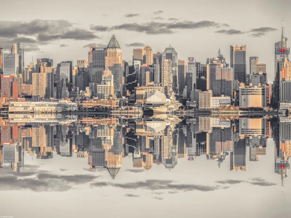 Poszter 40x30cm Panorámás kilátás Alsó-Manhattan panorámájára, Assaf Fra