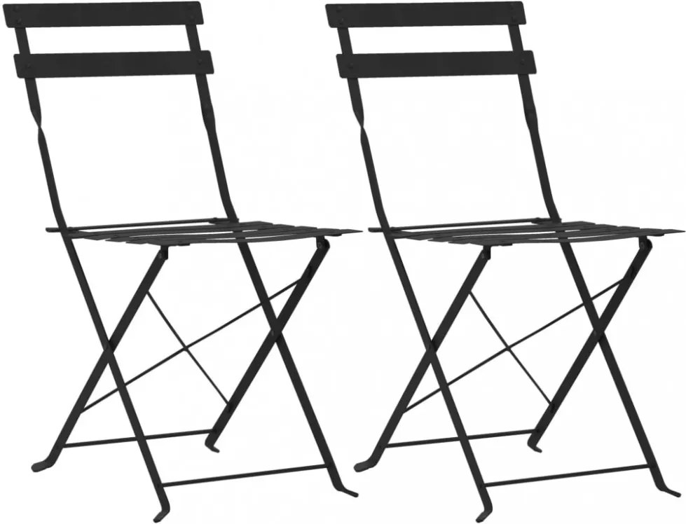 3 darabos fekete acél bisztrószett