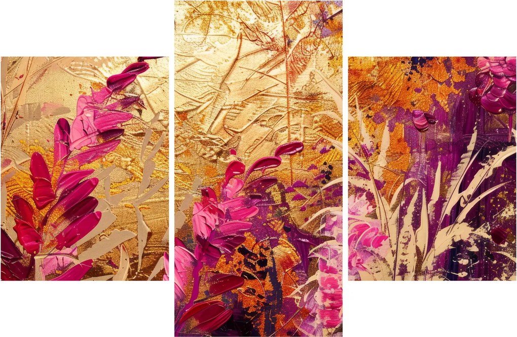 Kép - Absztrakt festmény virágok II. (90x60 cm)