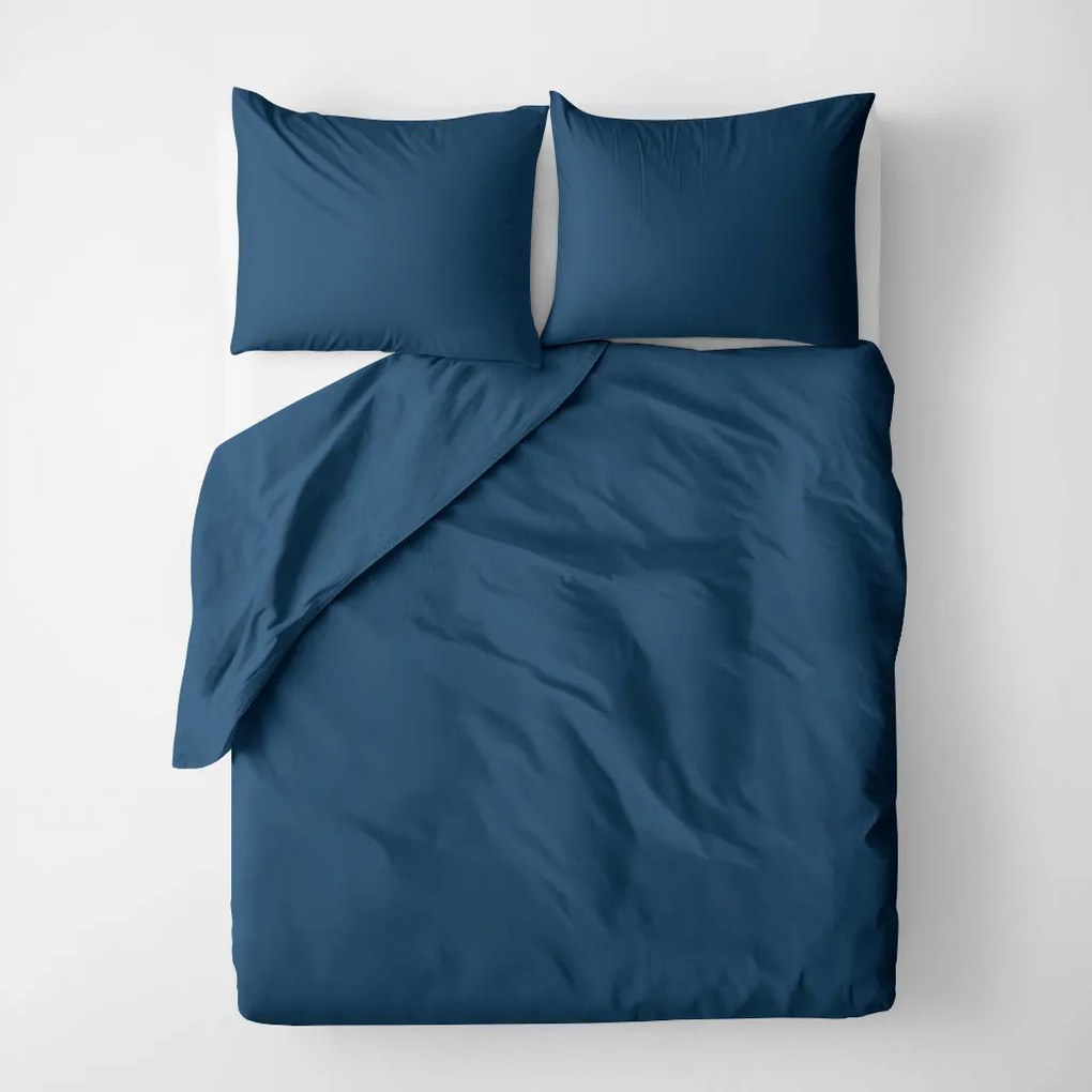 Goldea pamut ágyneműhuzat garnitúra - tengerészkék 240 x 220 és 2db 70 x 90 cm