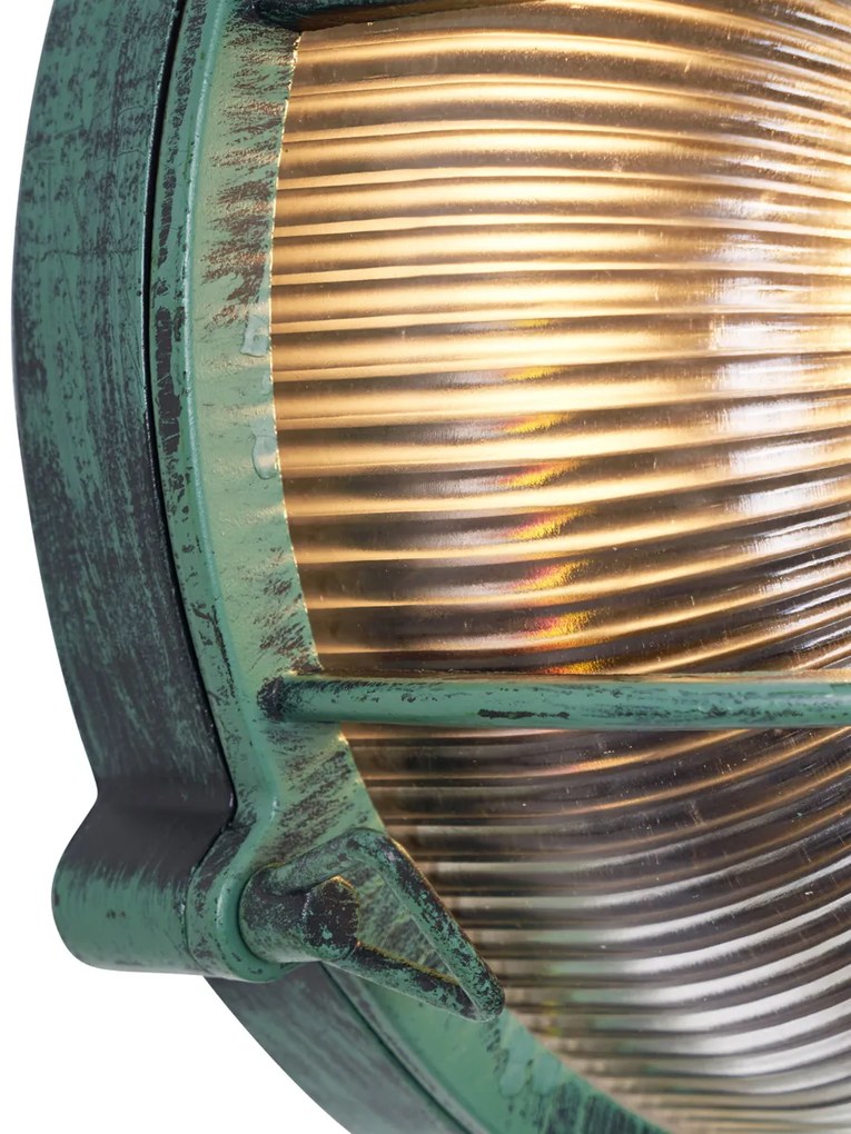 Kültéri fali lámpa zöld kerek IP44 - Noutica