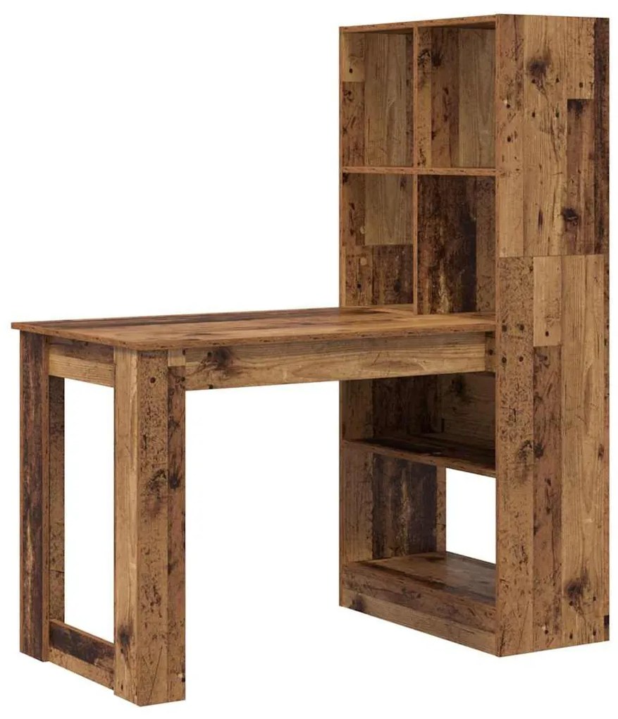 Asztal polcokkal tárolóval Öreg fa 122 x 67 x 145 cm Faanyag