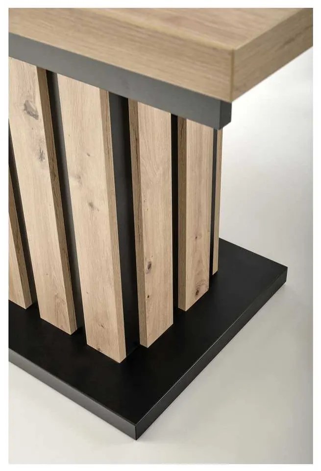 Lamello étkezőasztal 160 cm, artisan tölgy / fekete