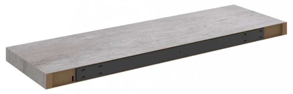 4 db betonszürke MDF lebegő fali polc 80 x 23,5 x 3,8 cm