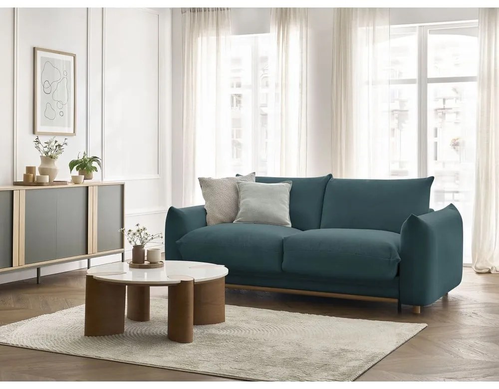 Kék kinyitható kanapé 214 cm Ernest – Bobochic Paris