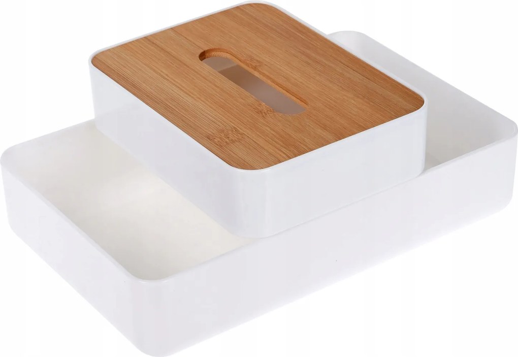 Kozmetikai Rendszerező Műanyag Bambusz Fedél 26 X 17 CM