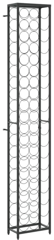 fekete kovácsoltvas bortartó 57 palackhoz 34 x 18 x 200 cm