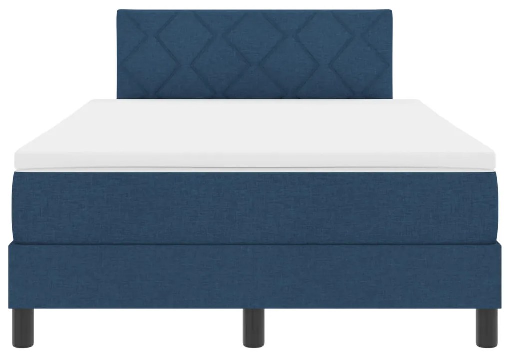 Box Spring Ágy Matraccal &amp; LED Kék 120x200 cm Szövet