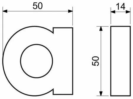 Alumínium házszám betű, a, 3D, strukturált felület