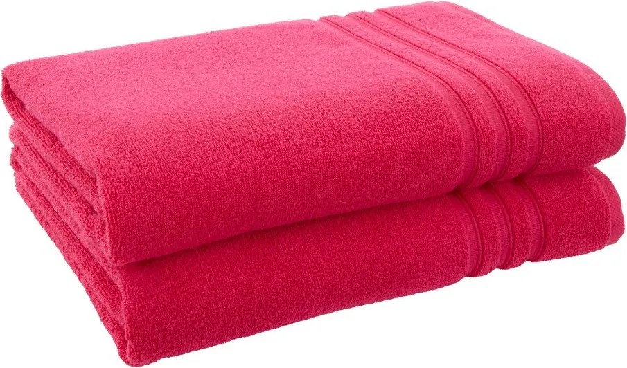 Sötét rózsaszín frottír pamut törölköző és fürdőlepedő készlet 6 db-os Zero Twist – Catherine Lansfield