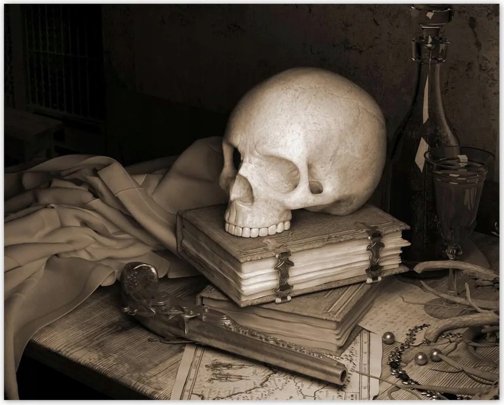 Poszterek 50x40 Koponya Varázspisztoly