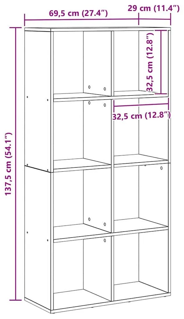 Könyvespolc Musta tammi 69.5 x 29 x 137.5 cm Faanyag